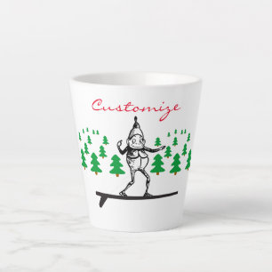 Caneca De Café Latte Elf em uma Surfboard Thunder_Cove