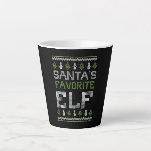 Caneca De Café Latte Elf Favorito dos papais noeis
