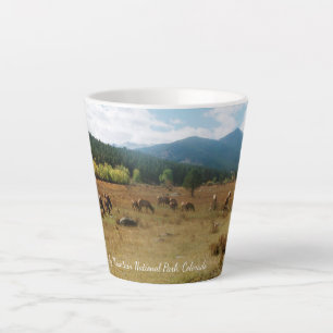 Caneca De Café Latte Elk na caneca de latte do Parque Nacional de Rocky