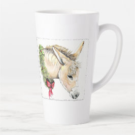 Caneca De Café Latte Ella, o Donkey Natal