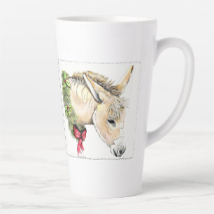Caneca De Café Latte Ella, o Donkey Natal