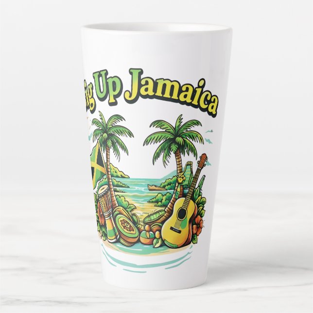 Caneca De Café Latte Elogie a Jamaica (Frente)