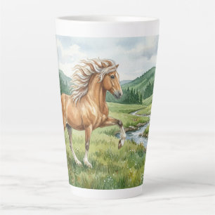 Caneca De Café Latte Elska Cavalo Islandês Aquarela