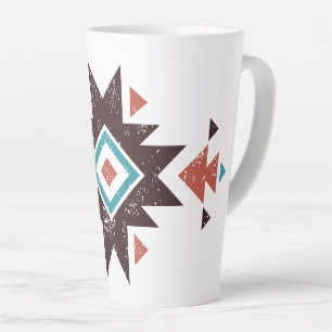 Caneca De Café Latte Emblema de Diamante Boho