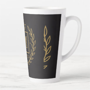 Caneca De Café Latte "Emblema Real NMKY – Design de Brasão com Monogram