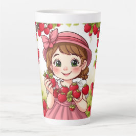 Caneca De Café Latte Emely – Die Erdbeerprinzessin