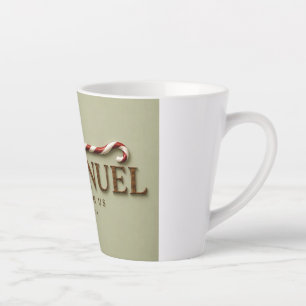 Caneca De Café Latte EMMANUEL   Mateus 1:23 Natal   Soft Sage
