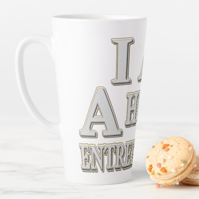 Caneca De Café Latte "EMPREENDEDOR COM FOME" Design. Comprar Agora (In Situ)
