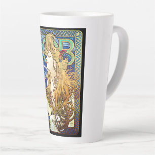 Caneca De Café Latte Emprego de Alphonse Mucha