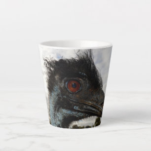 Caneca De Café Latte Emu Com Olhos Brilhantes,
