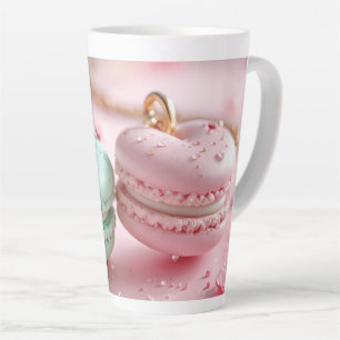 Caneca De Café Latte Encantador Tema Macaron
