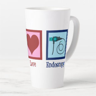 Caneca De Café Latte Endoscopia de Paz e Amor