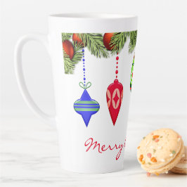 Caneca De Café Latte Enfeites de Natal em Estilo Vintage/Retrô