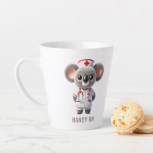 Caneca De Café Latte Enfermeira Cute Koala Bear Personalizada