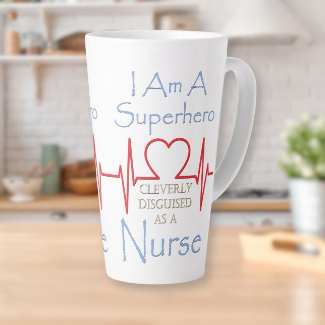 Caneca De Café Latte Enfermeira-super-heróis - Lata-café gigante (Superhero Nurse Giant Coffee Mug)