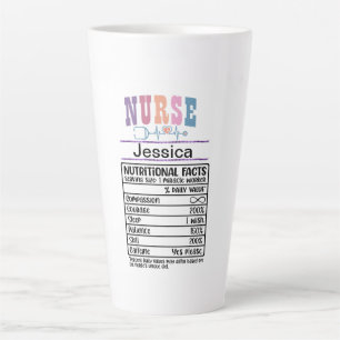 Caneca De Café Latte Enfermeiros Personalizados Fatos Nutricionais Engr