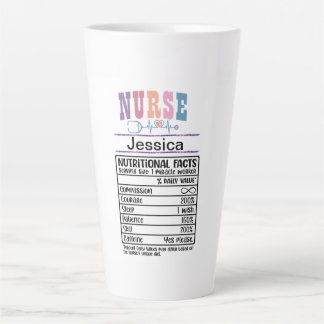 Caneca De Café Latte Enfermeiros Personalizados Fatos Nutricionais Engr