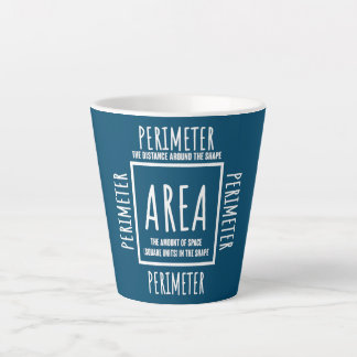 Caneca De Café Latte Engraçada área de matemática e professor de matemá