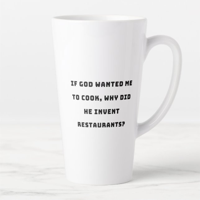 Caneca De Café Latte Engraçada Esposa, Odeio Cozinhar Engraçado. (Direita)