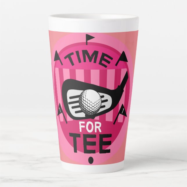 Caneca De Café Latte Engraçada Mulher Golfista Pros Fanática (Frente)
