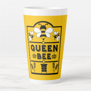 Caneca De Café Latte Engraçada Rainha de Mel Apiary Bee