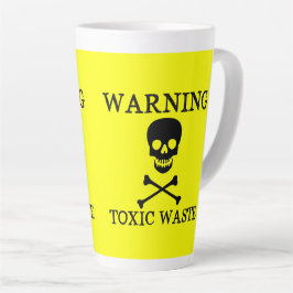 Caneca De Café Latte Engraçado ★ AVISO Resíduos Tóxicos ★ Eco Amarelo