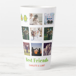 Caneca De Café Latte Engraçado BFF PHOTO COLLAGE Dif Personalizado AVO
