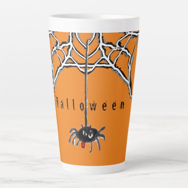 Caneca De Café Latte Engraçado Cartoon HALLOWEEN Cust. Caneca para café (Frente)