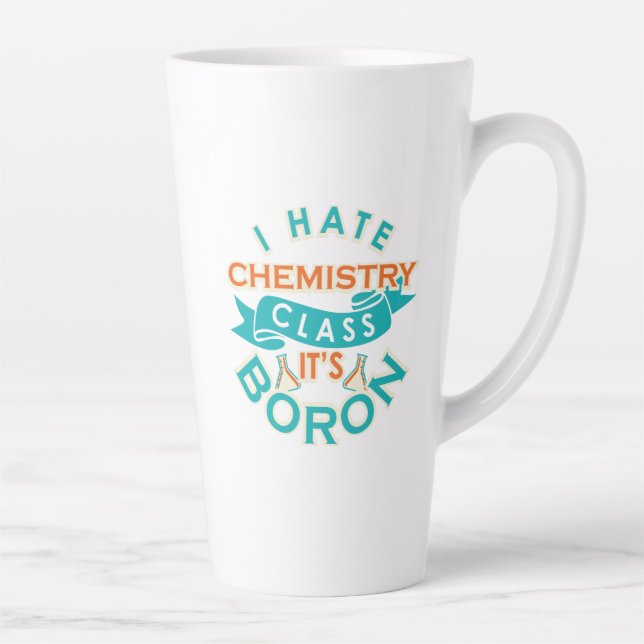 Caneca De Café Latte Engraçado Classe de Química é Aranha de Professore (Direita)