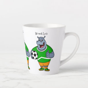 Caneca De Café Latte Engraçado desenho animado do jogador de futebol d