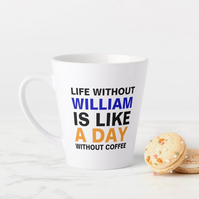 Caneca De Café Latte Engraçado Espresso Cup para Homens | Nome Monogram (In Situ)