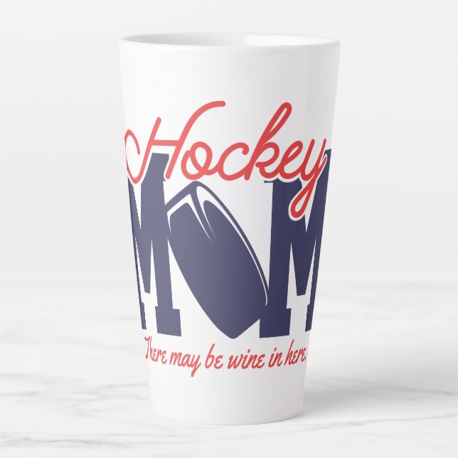 Caneca De Café Latte Engraçado Hockey Mãe Latte Mug (Frente)