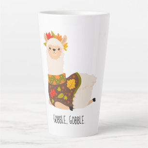 Caneca De Café Latte Engraçado Llama Turquia Ação de Graças