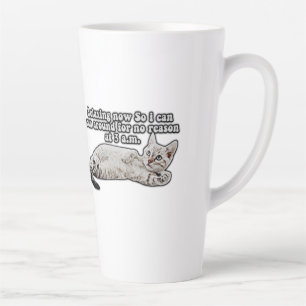 Caneca De Café Latte Engraçado meme de gato zangado para donos de gatos