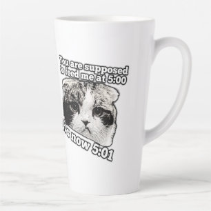 Caneca De Café Latte Engraçado meme de gato zangado para gatinhos