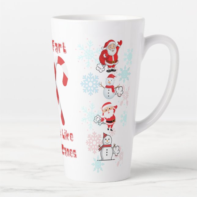 Caneca De Café Latte Engraçado Natal Fart Humor (Direita)