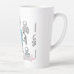 Caneca De Café Latte Engraçado Rigor RN Esqueleto Med Halloween Escrupu