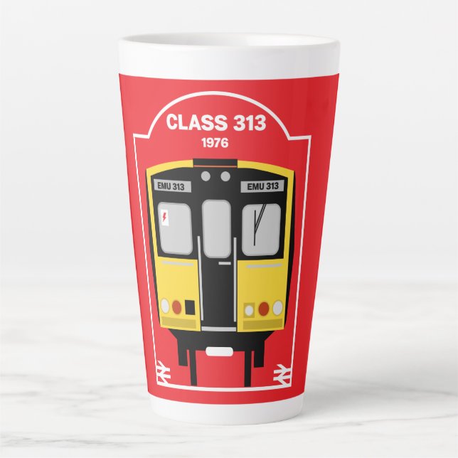 Caneca De Café Latte Entusiasta do trem ferroviário britânico (Frente)