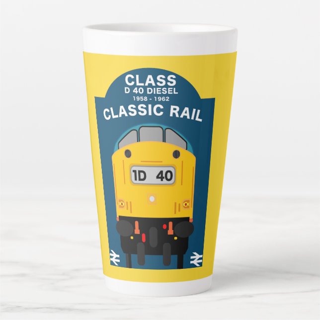 Caneca De Café Latte Entusiasta do trem ferroviário britânico (Frente)
