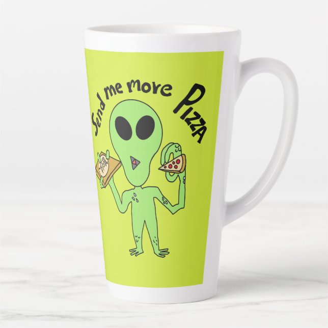 Caneca De Café Latte envie-me mais pizza ufo (Direita)