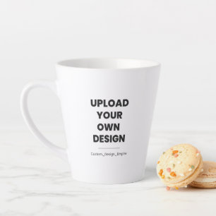 Caneca De Café Latte Envie Seu Próprio Design Aqui Modelo Personaliza