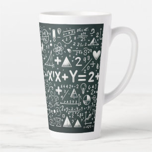 Caneca De Café Latte Equações de Matemática Brainy Brew