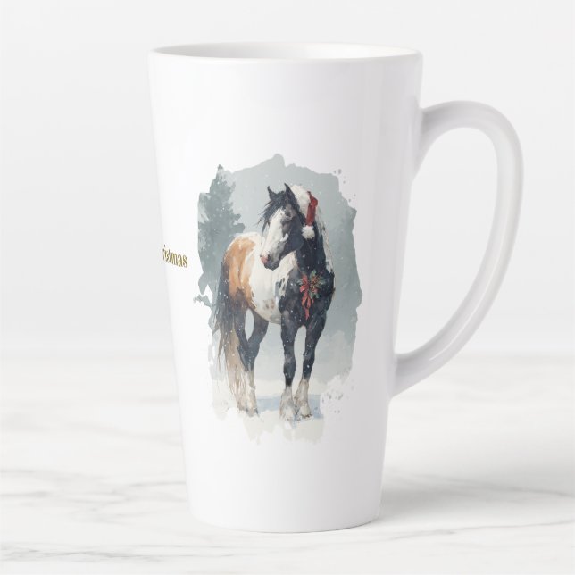 Caneca De Café Latte Equestrian Christmas Latte Mug (Direita)