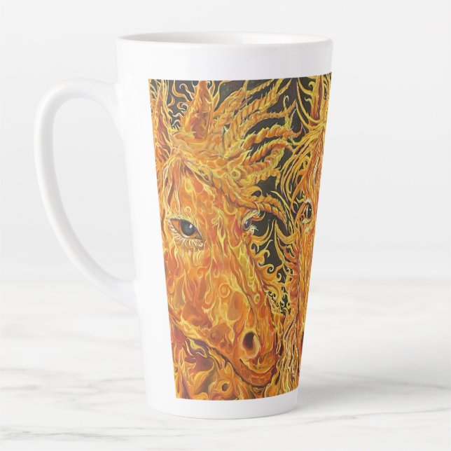 Caneca De Café Latte Equilíbrio Eterno-Cavalos-Gêmeos (Esquerda)