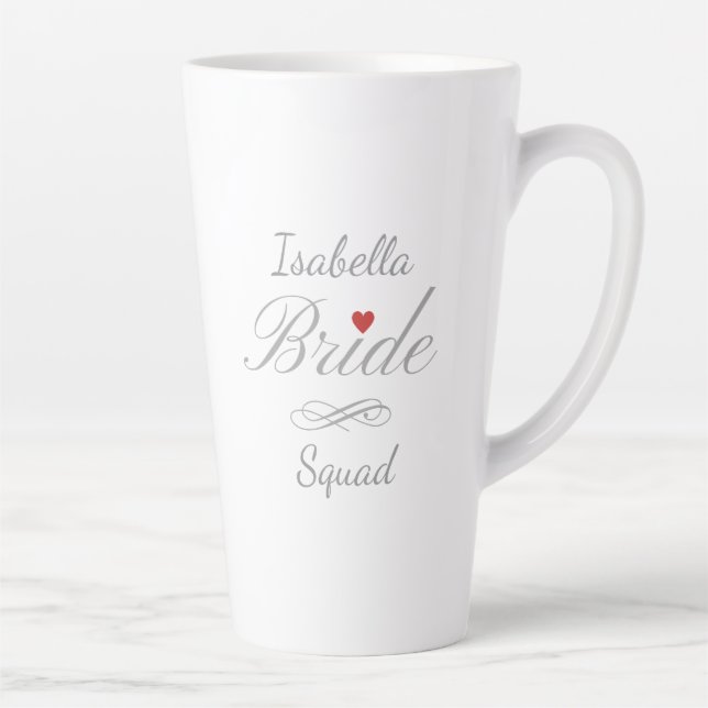 Caneca De Café Latte Equipe de Noiva Personalizada, Presente de Despedi (Direita)