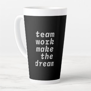 Caneca De Café Latte Equipe Trabalha Para Fazer A Coleção De Sonhos
