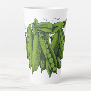 Caneca De Café Latte Ervilhas Frescas Vintage, Alimentos, Legumes Saudá
