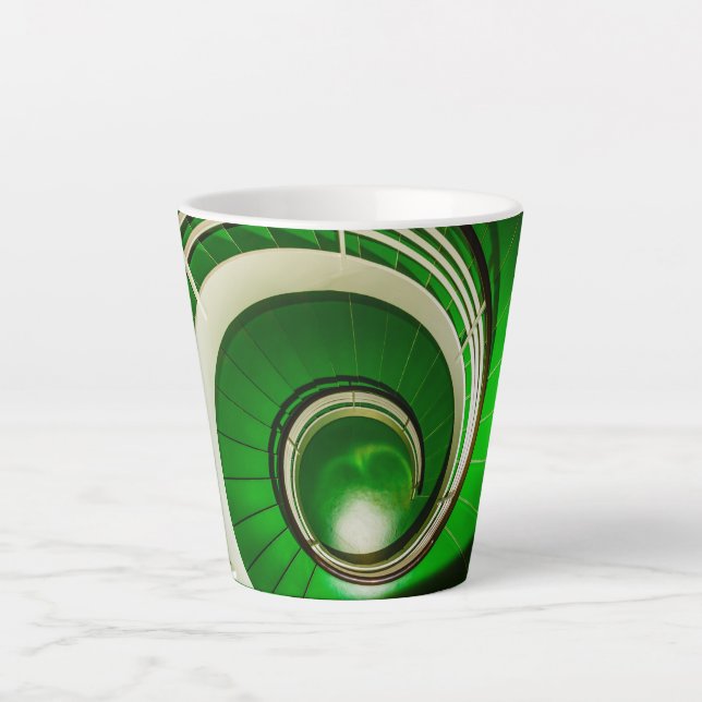 Caneca De Café Latte Escada Circular Verde (Frente)