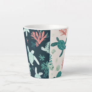 Caneca De Café Latte Escape Submarino - Arte da Tartaruga Marítima