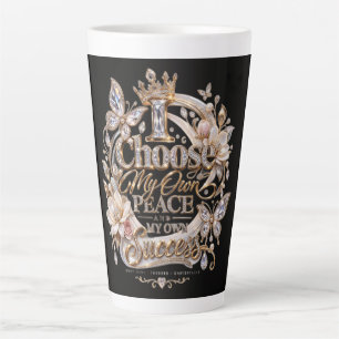 Caneca De Café Latte Escolha Minha Própria Paz e Sucesso